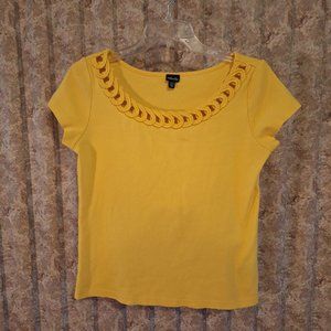 Rafaella yellow cotton s/s round neck tee size Medium